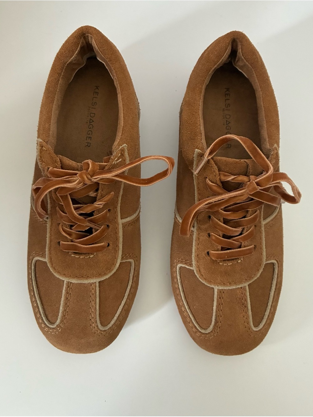 Kelsi Dagger Stover Tan Suede Lace-Up Sneakers Sz. 6.5 NWOT
